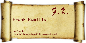 Frank Kamilla névjegykártya
